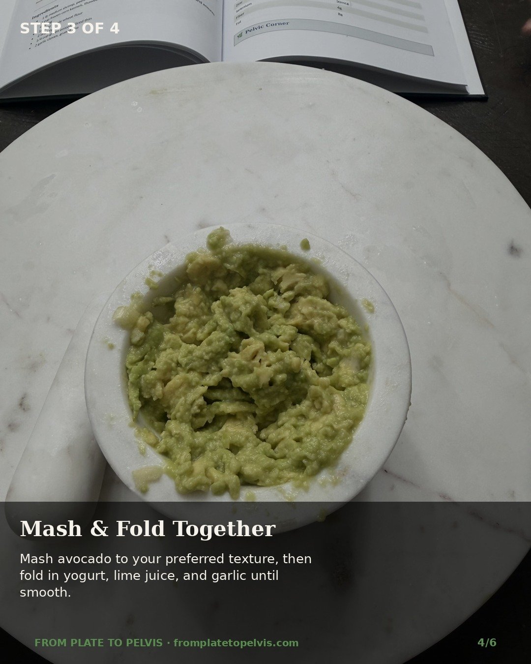 Step 3 of 4: Mash and fold together