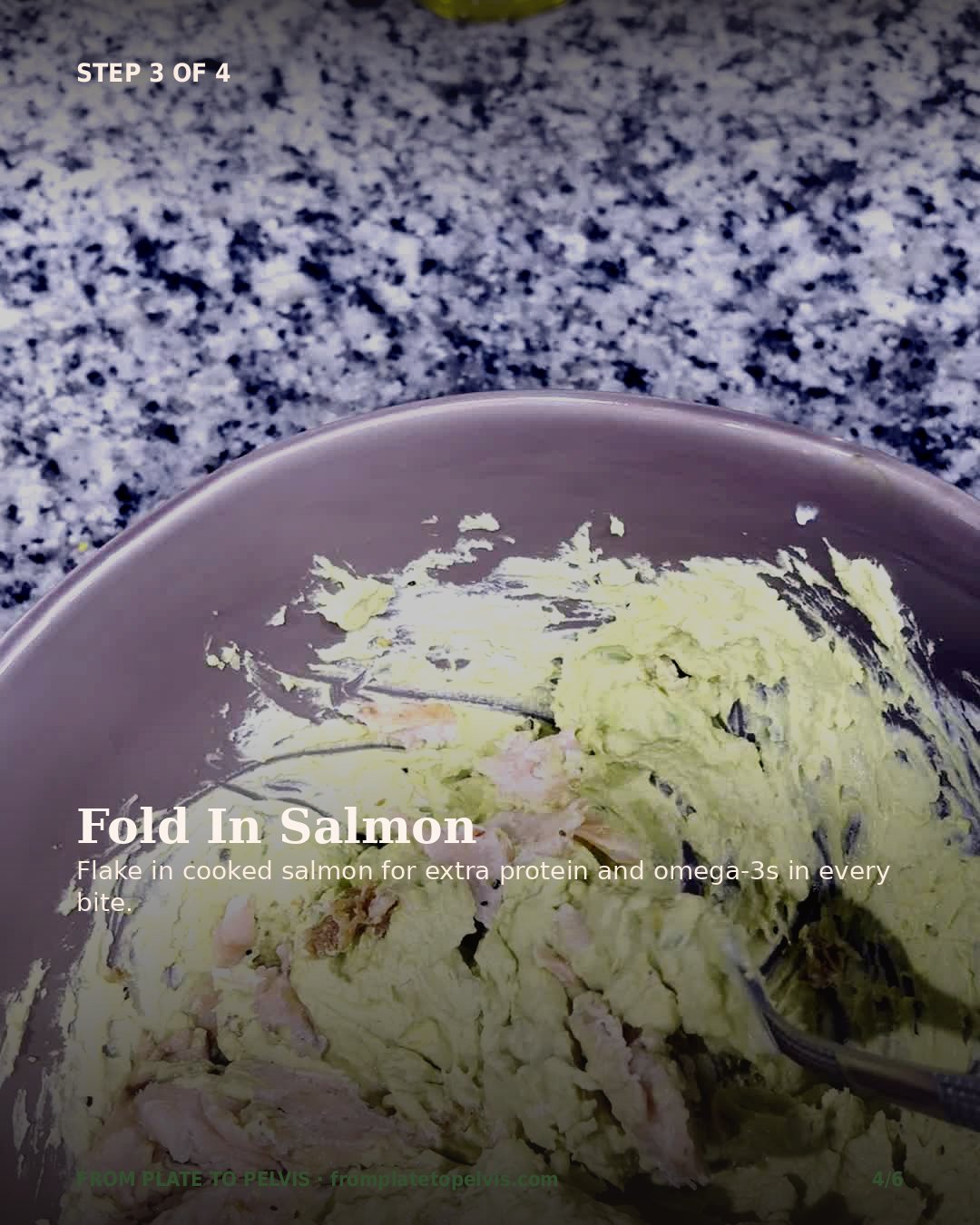Step 3 of 4: Fold in smoked salmon