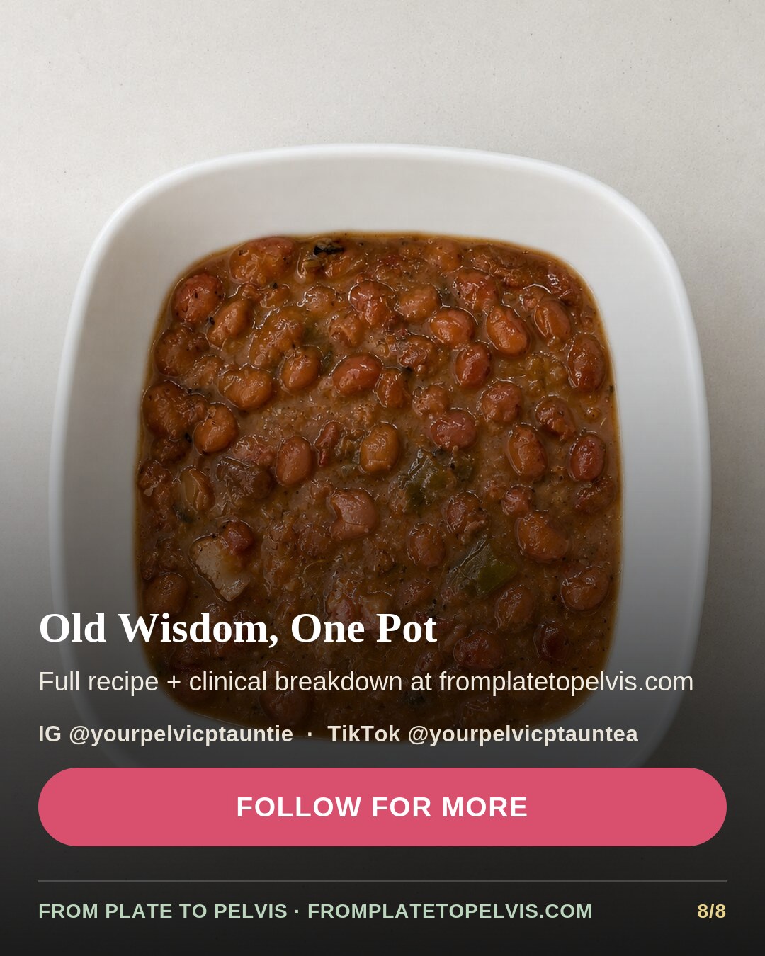 Old Wisdom, One Pot. Full recipe and clinical breakdown at fromplatetopelvis.com, follow for more