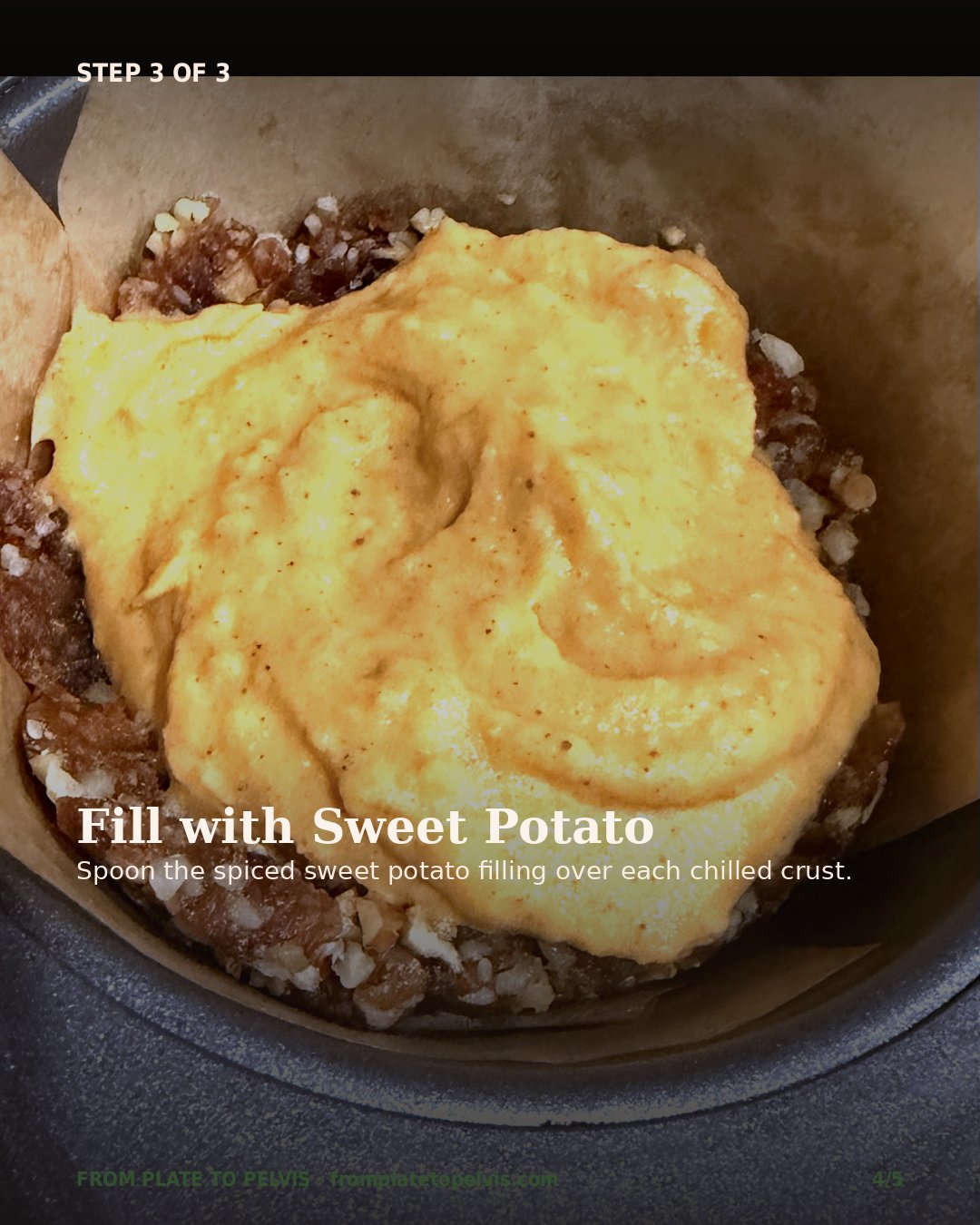 Step 3 of 3: Fill with spiced sweet potato