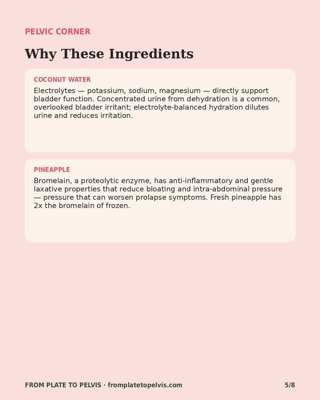 Pelvic Corner: why these ingredients